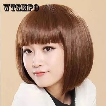 Парики Мода Блондинка Высокотемпературное Волокно Короткие Прямые Волосы Парик Шиньон one size