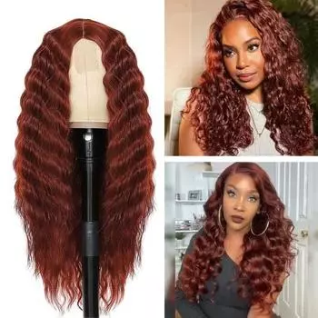 Парики с волнистыми волосами, волнистые волосы средней длины, гладкие блестящие волосы, увеличивающие объем, накладные волосы, натуральный парик, африканский бразильский черный длинный вьющийся парик чёрный