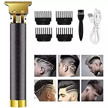Парикмахерская электрическая мужская парикмахерская профессиональная водостойкая бритва с Т-образным лезвием электрическая парикмахерская 4 гребня — руководство для семейного и мужского парикмахера 3x3x1cm
