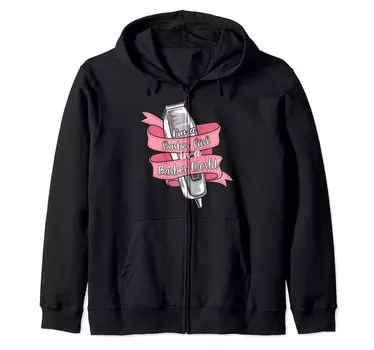 Парикмахерская Девушка Парикмахерская Смешная Салонная Толстовка с капюшоном на молнии - - чёрный