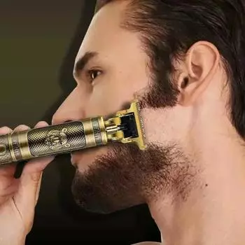 Парикмахерская Главная Пластик Профессиональная гравировка Электрические машинки для стрижки волос Масляная головка Электрические машинки для стрижки волос Парикмахерские инструменты золотой