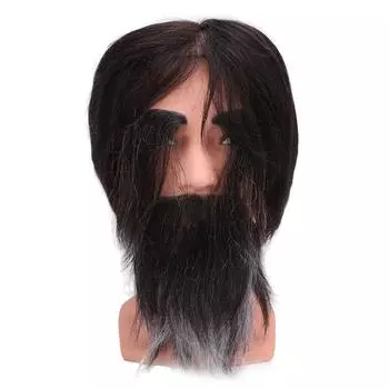 Парикмахерская голова манекена для мужчин, учебная голова манекена, многоразовая голова манекена для мужчин с бородой для красоты S