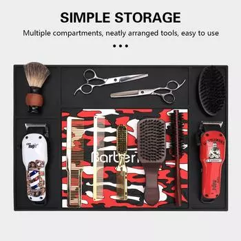 Парикмахерская Коврик Красный Камуфляж Салон Нескользящий Коврик Для Ножниц Силиконовый Противоскользящий Тепловой Парикмахерская Станция Инструменты Магнитные Аксессуары бордовый