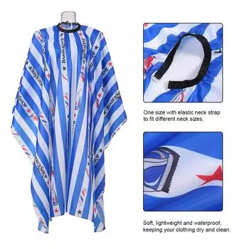 Парикмахерская накидка для стрижки волос Парикмахерская водонепроницаемая ткань Парикмахерский фартук для стрижки волос синий
