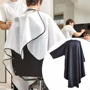 Парикмахерская накидка для стрижки волос с рукавами для визажиста чёрный