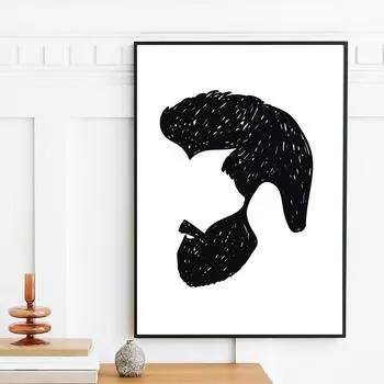 Парикмахерская, настенная живопись на холсте, винтажная мужская печать, фотографии, стрижки, борода, постер, Парикмахерская, декор для салона, подарки 21cm30cm NoFrame