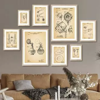 Парикмахерская, патентная настенная живопись на холсте, машинки для стрижки волос, ножницы, сушилка, постеры и принты, художественная роспись, декор для гостиной A4 21X30cm No Framed