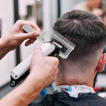 Парикмахерская расческа для стрижки волос, профессиональная машинка для стрижки волос, расческа с плоским верхом, мужская парикмахерская, инструмент для укладки, изогнутая расческа для позиционирования серый