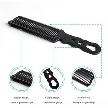 Парикмахерская расческа Fade, антистатическая, мужская, изогнутая, с плоским верхом, машинка для стрижки волос, руководство по стрижке, расческа для домашнего салона, профессиональная парикмахерская, расческа для укладки волос