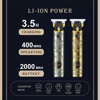 Парикмахерская Скульптура Цифровой дисплей Электрические машинки для стрижки волос matte разноцветный