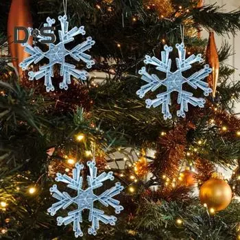 Парикмахерская снежинка, украшение, парикмахерская расческа и ножницы из смолы, снежинка, кулон, парикмахерское украшение для украшения рождественской елки A