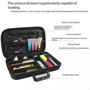 Парикмахерская сумка для парикмахера, большая вместимость, органайзер для макияжа, черная, для парикмахеров, для путешествий
