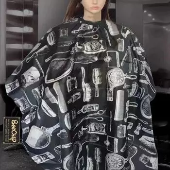 Парикмахерские нагрудники Парикмахерские нагрудники для химической завивки и окрашивания Печатные нагрудники для химической завивки и окрашивания Неприлипающие нагрудники для укладки волос чёрный