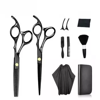 Парикмахерские ножницы 6 дюймов, набор прямых ножниц из нержавеющей стали, бытовые зубные ножницы, плоские ножницы, цветные парикмахерские ножницы для волос gold flat scissors