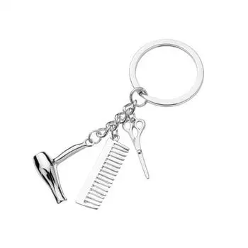 Парикмахерские ножницы, расческа, фен, подвеска, брелок для ключей, декор