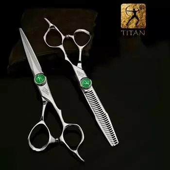 Парикмахерские ножницы TITAN, режущие ножницы, парикмахерский инструмент, SUS440C, нержавеющая сталь