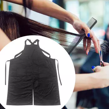 Парикмахерский фартук Crossback для мужчин и женщин с карманами водонепроницаемый стрижка волос покраска парикмахерские работы чёрный