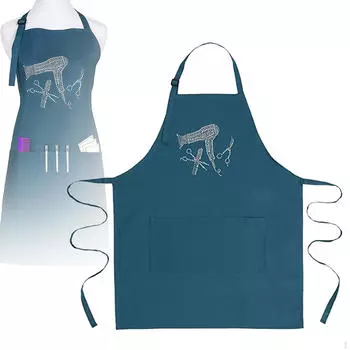 Парикмахерский фартук парикмахерская одежда регулируемая длина халтер для мужчин женщин салон магазин синий