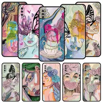 Чехол для телефона Paris Art blue butterfly flower для Samsung A12 A32 A50 A70 A20E A20S A10 A10S A22 A30 A40 A42 A52 5G A02S A04s Samsung A32 5G