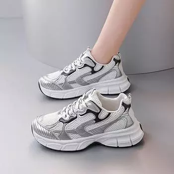 Paris Daddy Shoes Women s 2025 Spring and Summer New Versatile Thick-soled Fried Street Mesh Breathable Autumn Running Sneakers 35