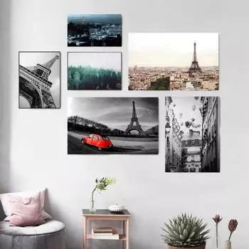 Париж, черно-белая фотография, печать на холсте, современная живопись, постеры, настенные художественные картины для украшения гостиной, без рамки 21cm30cm NoFrame