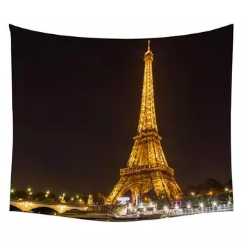 Парижская башня, украшение дома, настенный гобелен, художественный ориентир, ночной вид на город, современная мода, настенный гобелен 100x75cm