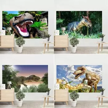 Парк динозавров Динозавр Гобелен Спальня Гостиная Гобелен Домашнее украшение стены Гобелен 100x75cm