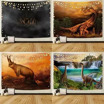 Парк Юрского периода Динозавр Гобелен Офис Гостиная Украшения Дома Настенный Гобелен 100x75cm