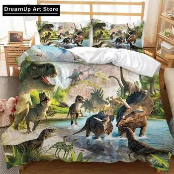 Парк Юрского периода Динозавр Постельное белье Пододеяльник Постельное белье Покрывало для односпальной кровати Queen King Size для мальчиков и взрослых EU Single 90x200cm