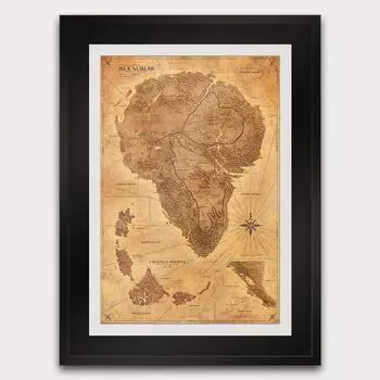 Парк Юрского периода карта плакат фэнтези сепия ретро дизайн динозавр затерянный мир настенная живопись маслом печать изображения 21cm30cm NoFrame