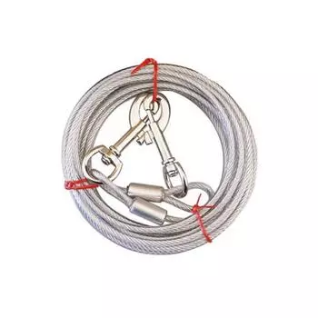 /Park with PVC Coating Dog Leash Dog Outdoor Supplies Pet Cable Leash Dog Tie Out Cable 3m-white 5mm thickness