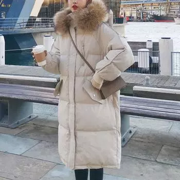 Парка, осенне-зимняя куртка, женская одежда, винтажное теплое пальто, женская пуховая хлопковая куртка, теплые толстые длинные парки большого размера S бежевый
