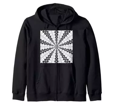 Парка Starlight Speed Pattern Black on White Zip Parka Mid Century чёрный