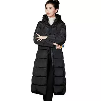 Парка женская зимняя куртка женская выше колена зимняя куртка пальто большие размеры женская хлопковая подкладка M белый