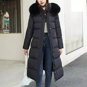 Парка, женские зимние пальто, новинка 2023 года, зимняя куртка с густыми волосами, длинное женское пальто с поясом на пуху, 8603 M дубильная кора