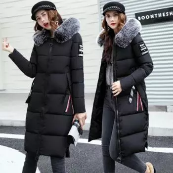 Parkas Mujer Invierno 2024 Новое утепленное пальто с капюшоном Женская куртка Длинные тонкие стеганые пальто из искусственного меха размера плюс 3XL LX834 M