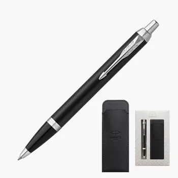 PARKER Ballpoint Pen IM Matte Black CT Medium Point with Pen Sheath Gift Box Set Genuine Imported Product 2143442Z V1d Oil-based