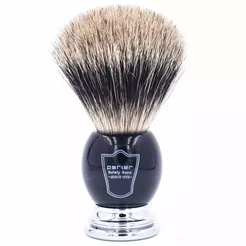 Parker Shaving Dense Foaming Badger Resin Dedicated Stand Barber Razor Brush, (100% Волосы/Черная ручка), Включено, Бритье, Бритва, [Предмет]