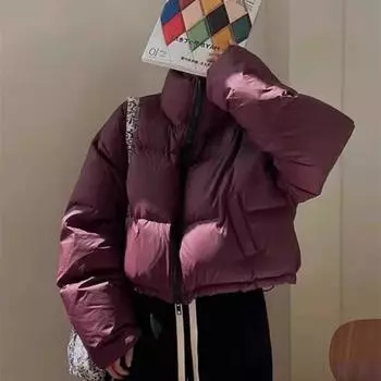 Парки Пуховые пальто Женские бомберы Модные зимние толстые теплые простые шорты Пальто Уличная одежда S чёрный