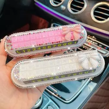 Парковочный номерной знак с бантом/цветком/балетом, светящиеся в темноте стразы, скрытая парковка для девочек, временная карта-знак D