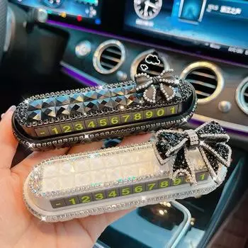 Парковочный номерной знак, светящиеся в темноте стразы, бант/цветок/балетная девушка, скрытый автомобиль, временная парковочная карта, знак авто D