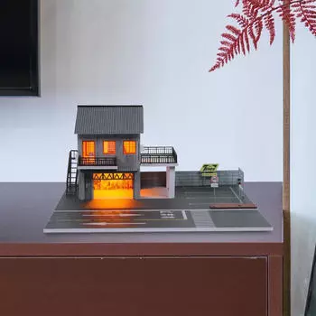 Парковка в масштабе 1/64, Сцена японской автомастерской, Дисплей, Украшения, Мини-модель для хранения