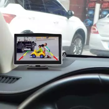 Парковочная камера заднего вида с изображением заднего вида автомобиля, видео 4,3/5-дюймовый ЖК-монитор для автомобиля, простая установка