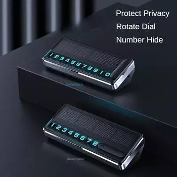 Парковочный номерной знак, светящийся, временная парковочная карта для автомобиля, номерной знак телефона, солнечная светодиодная подсветка, временная парковочная карта для инструментов чёрный