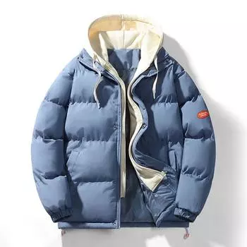 Парная куртка в одном стиле, хлопковое пальто, зимняя модная брендовая хлопковая одежда, искусственная зимняя хлопковая куртка из двух предметов