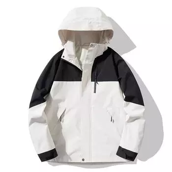 Парная куртка весна-осень для активного отдыха со съемной крышкой, водонепроницаемая ветрозащитная куртка для альпинизма L