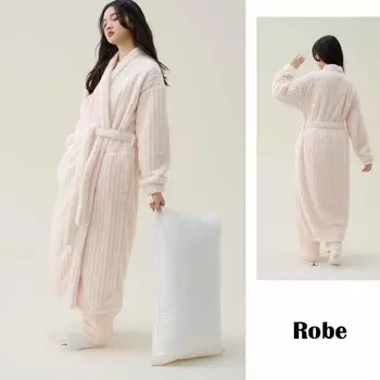 Парная ночная одежда Коралловый бархат утолщенные халаты длинные брюки женские сексуальные халаты мужские теплые кимоно зимняя домашняя одежда пижамы M