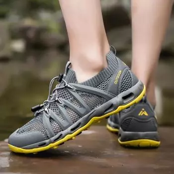 Парная обувь Мужская повседневная обувь Дышащая сетка Летние кроссовки Мягкие мужские уличные туфли для ходьбы Мужские мокасины Удобные женские 40