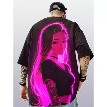 Парная одежда 3D модный уличный стиль большой размер аниме принт стиль хип-хоп крутая мужская и женская футболка летняя повседневная с коротким рукавом S