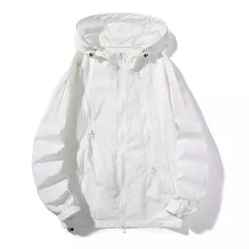 Парная солнцезащитная одежда, легкая и дышащая, защитная от ультрафиолета одежда для тела, однотонные солнцезащитные рубашки, защита от солнца на открытом воздухе M белый